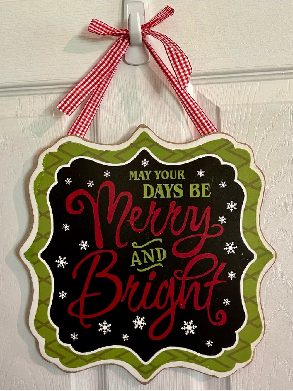 May Your Days be Merry and Bright Holiday Wall Sign - Red and Green Christmas